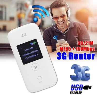 ZTE MF65+ 3G Ufi  Pocket Mobile Wi-Fi Hotspot (MiFi)