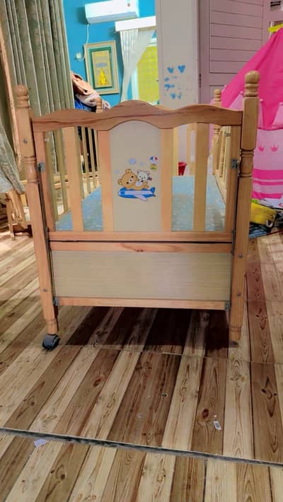 Baby carry cart original oak wood