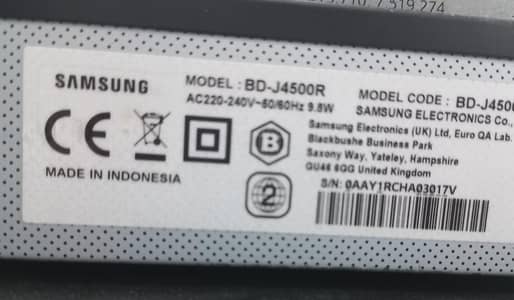 samsung bluray player BD  J4500R