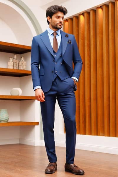 Navy Blue Men 3 piece suite