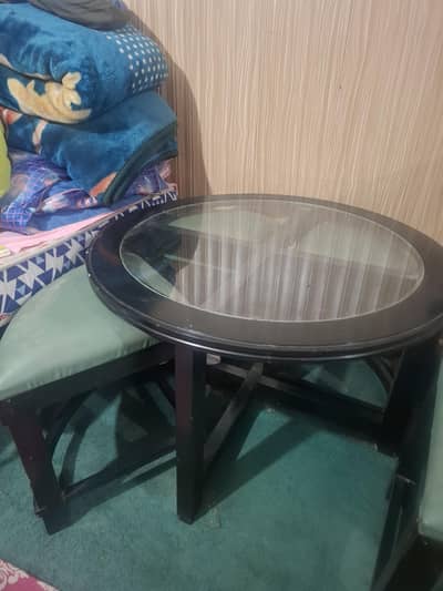 Round table with four chairs