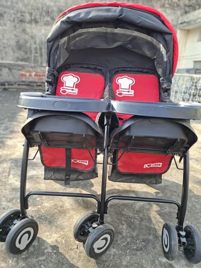 Twin baby pram
