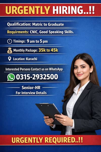 We need staff male and female for office work