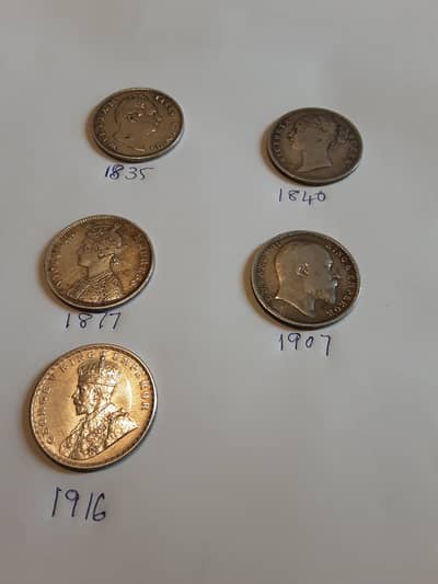 British East India Company silver rupee coins