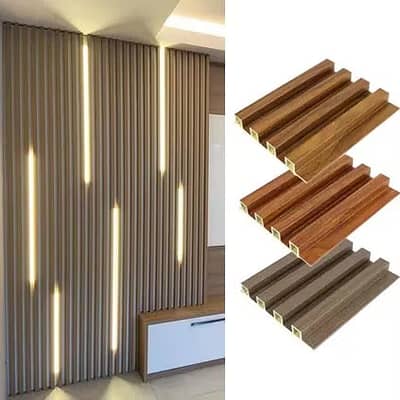 Pvc wallpanel-Wpc fluted panel-Media wall-Pvc Wpc fluted wall panel
