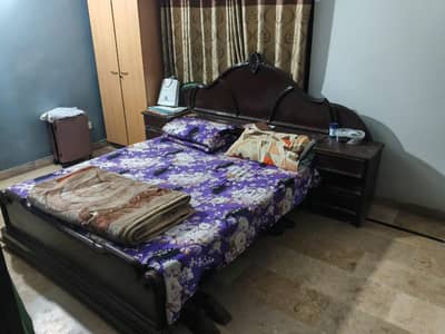 Bed with Dressing Table and Wardrobe