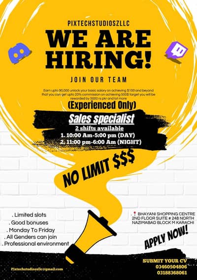 Hiring graphic designs sales executive(experienced only)