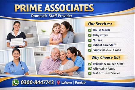 Cook | Chef | House Helper | Driver | Couple | Nanny | Maids Available