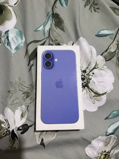 Iphone 16 blue color 128 jb jv with box and with cable water pack