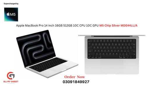 Apple Macbook Pro 14" Silver M5 Chip 16GB 512GB - Late 2025