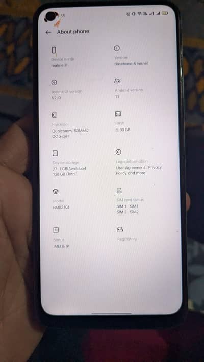 I'm selling realme 7i 8gb ram 128gb storage with box and charger