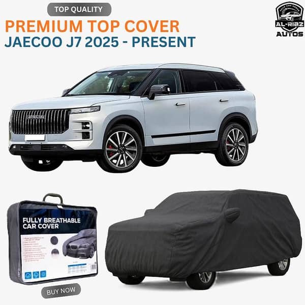 Jaecoo J7 Double Layer Premium All-Weather Car Top Cover for Model 2025 - Present – Durability, Waterproof, Dustproof & UV Resistant with soft inner lining