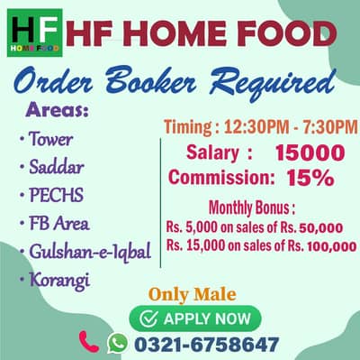 Hirng for Order booker,Need order booker, Job offer,Need staff