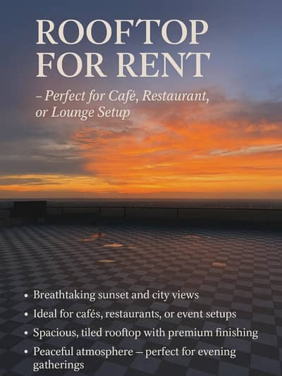 Roof Top For Rent At Adiala Tower For Cafe or Restaurant