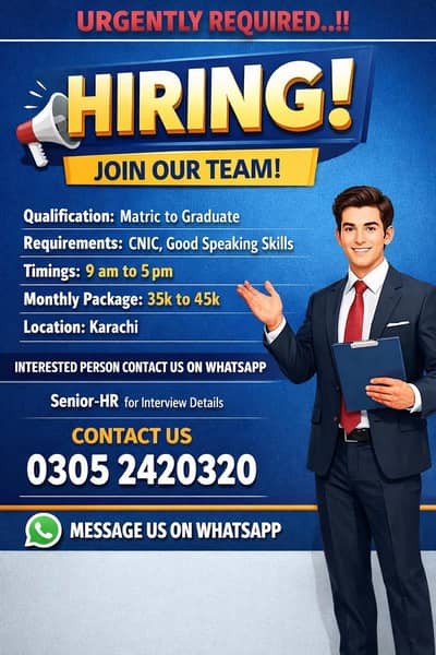 We need staff male and female