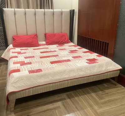 Large Double Bed with Side Tables Home Center KSA