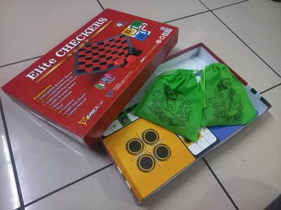 GamexCart Elite Checkers & Ludo 2-in-1 Wooden Board Game