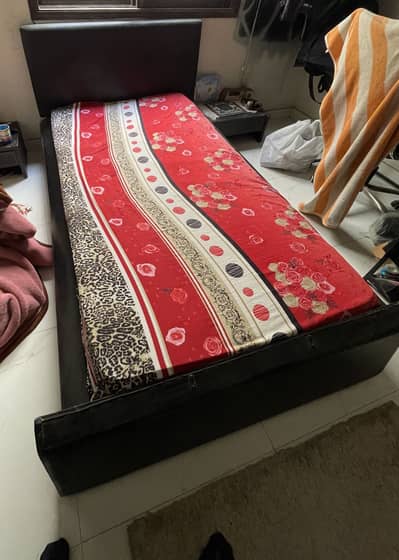Single Bed for Sale – Black (With Mattress)