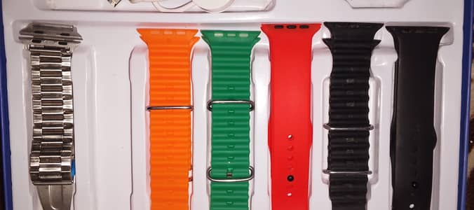 Original 7 pairs Smart Watches Straps and Charger Available like Brand