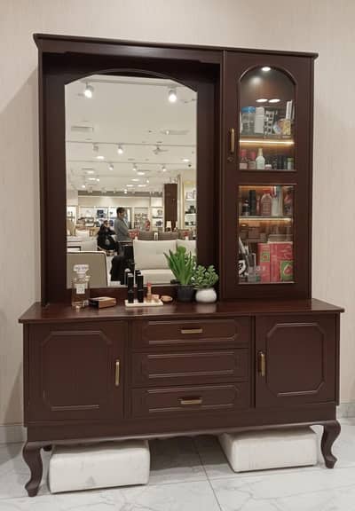 Wooden Dressing Table with Mirror – Good Condition