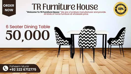 dining table - 6 seater dining table - dining chairs - cafe chairs