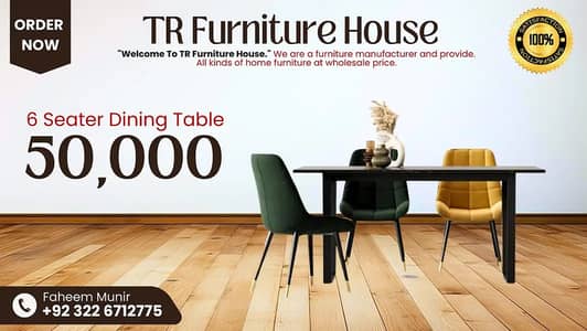 dining table - 6 seater dining table - dining chairs - cafe chairs