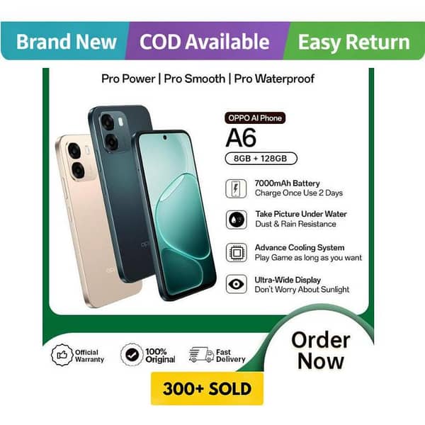 OPPO A6 | 8GB RAM + 128GB ROM | PTA Approved | 2 Year Warranty by OPPO Official Store