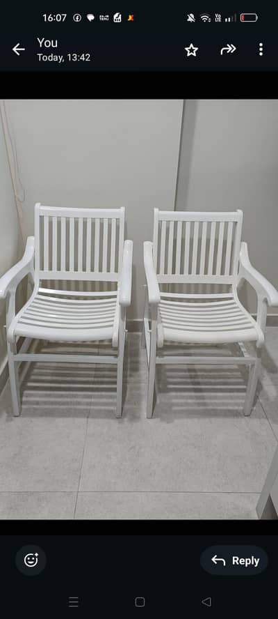 New white deco chairs