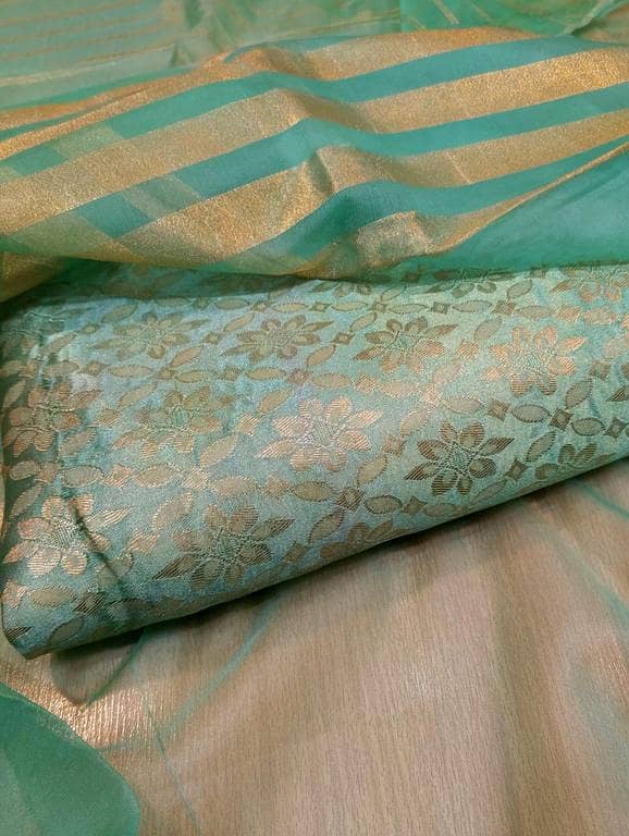 Banarasi Jamawar for Girls and Women in All Colours — 3-Piece Unstitched Pure Banarasi Jamawar Suit