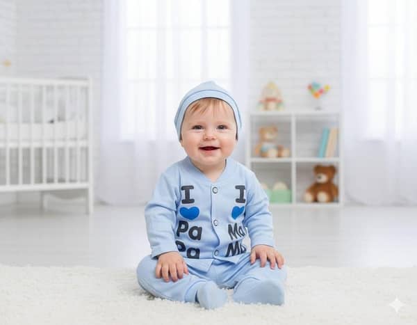 Premium “I Love Mama & Papa” Baby Romper Set – Soft Cotton Newborn & Infant Clothing | Comfortable Baby Suit for Boys & Girls | Summer & Winter Baby Dress in Pakistan