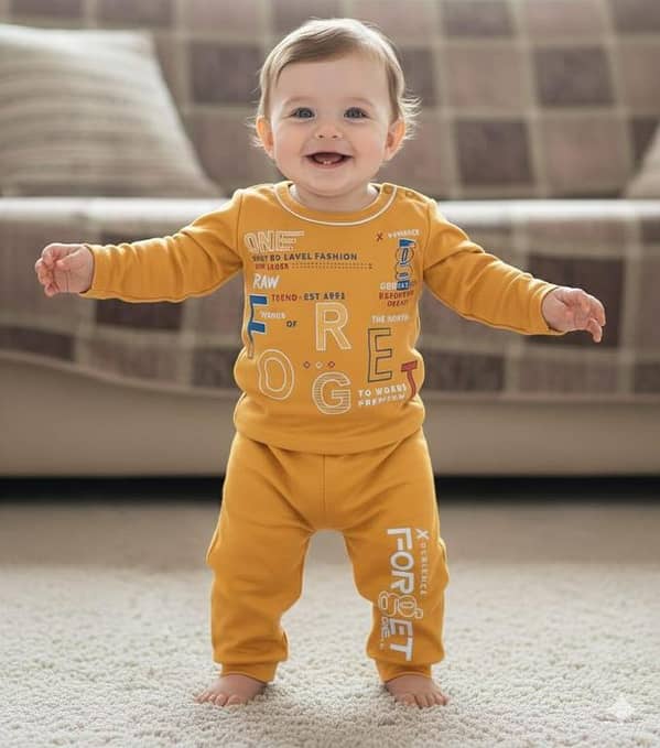Premium Soft Cotton Baby Boys 2-Piece Suit | Full Sleeve Printed Top & Pajama Set | Comfortable Daily Wear Outfit for Infants & Toddlers