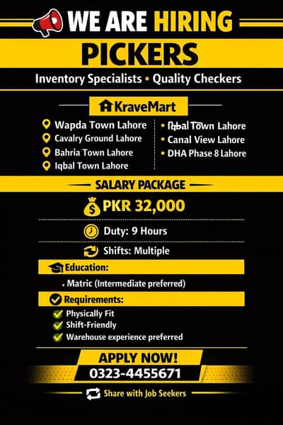 Pick and packer & Helpers