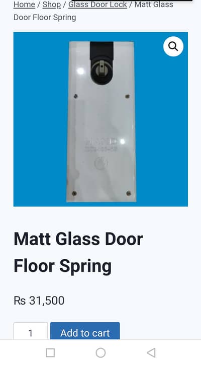 glass door floor spring urgent for sale
