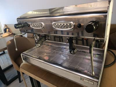 CM Italian Espresso Machine Dual Group Stainless Steel