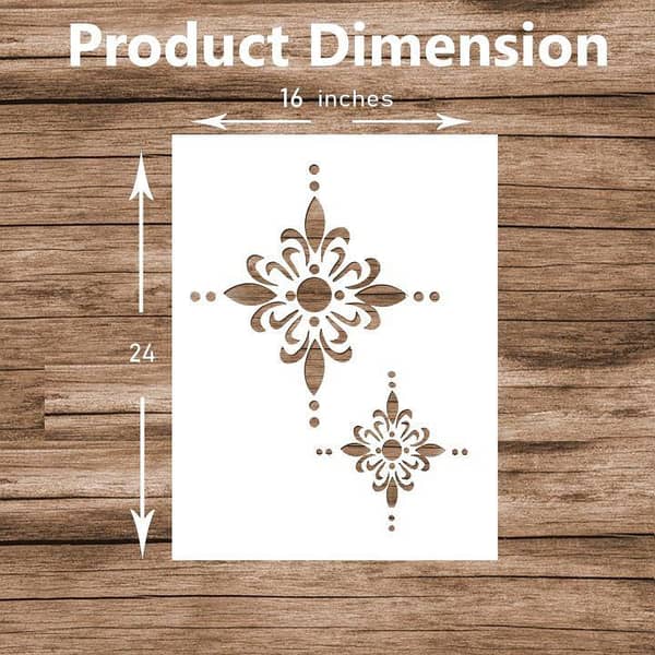 Wall Stencils for Painting – Reusable Stencil Sheet for Wall and Floor Decoration | Stencils for Painting on Wall & Canvas – Modern Large 16x24 Design – Aizal Collection