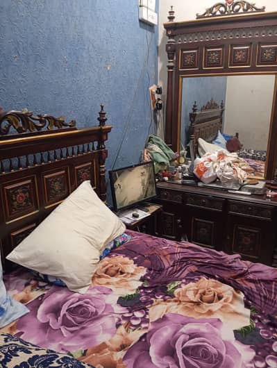 pure wooden king size bed set with original molty gel foam