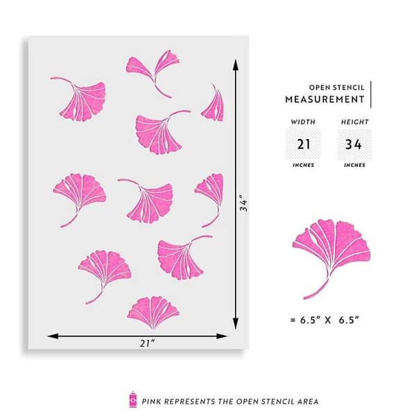 Ginkgo Pattern Wall Stencil
