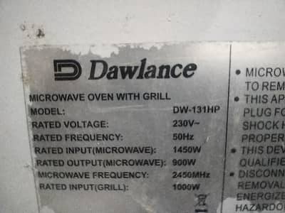 dawlnace microvave oven
