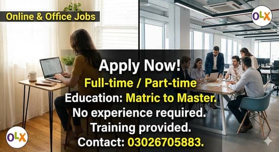 Online and office jobs Online & Office Jobs Availabl