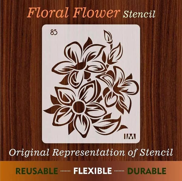 Floral Reusable Stencil for Canvas and wall painting. ID#85