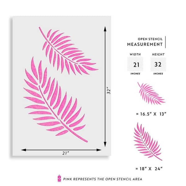 Palm Leaves Pattern Wall Stencil