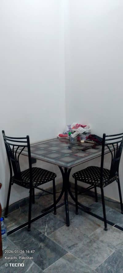 BLACK MESH FANCY DINING TABLE for 2 person's