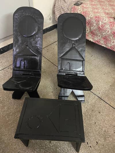 librarian chairs with table