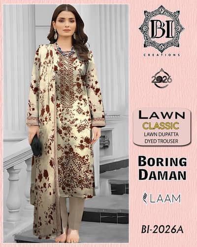 dresses / ladies suit / 3 pc embroidery unstitched dresses for sale