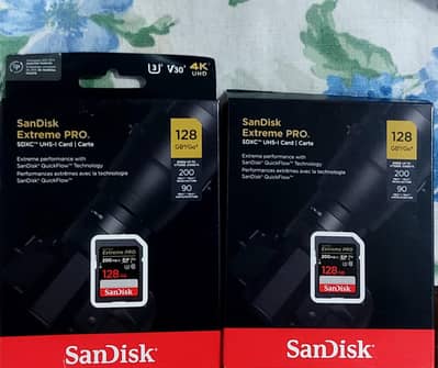 Two SanDisk SD cards 128GB