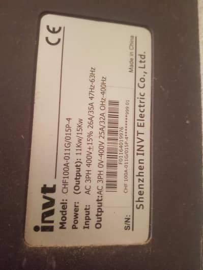 invt vfd 11kw/15kw for sale
