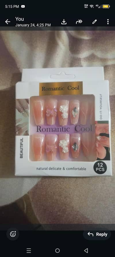I am selling beautiful nails with glue sheet .