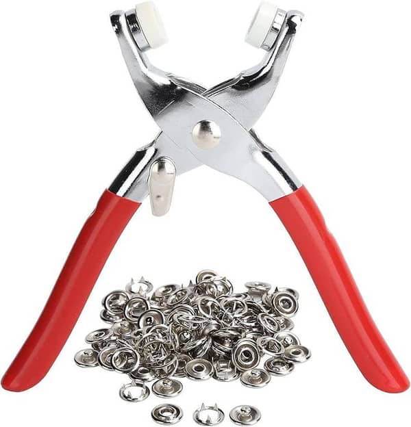 Tich Button Metal 50 Pairs Snap Buttons with 9.5mm Plier Kit for DIY Sewing