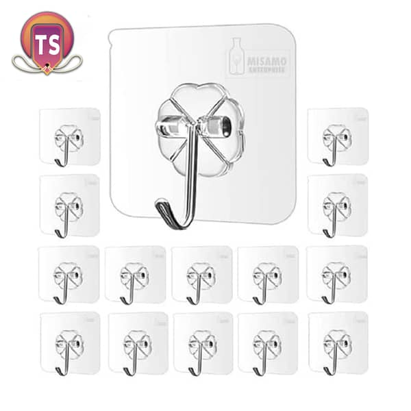 Adhesive Wall Hooks for Heavy Duty Hanging – No-Drill Mounts for Clothes, Frames, and More (Strong Stick-On Hangers)