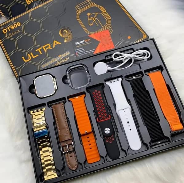 DT900 ULTRA Smart Watch 7-in-1: Bluetooth Calling, Health Monitoring, 1.9–2.2-inch IPS Display, iOS & Android